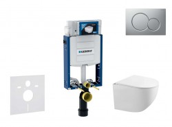 GEBERIT - Kombifix Set předstěnové instalace, klozetu Gaia a sedátka softclose, tlačítko Sigma01, lakovaný matný chrom (SANI15CA1121)