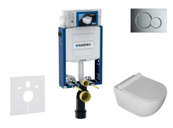 GEBERIT - Kombifix Set předstěnové instalace, klozetu Gaia a sedátka softclose, tlačítko Sigma01, lesklý chrom (SANI15CA1104)