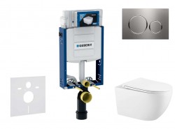 GEBERIT - Kombifix Set předstěnové instalace, klozetu Gaia a sedátka softclose, tlačítko Sigma20, nerez (SANI15CA6102)