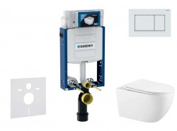 GEBERIT - Kombifix Set předstěnové instalace, klozetu Gaia a sedátka softclose, tlačítko Sigma30, bílá/bílá mat (SANI15CA3127)