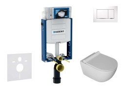 GEBERIT - Kombifix Set předstěnové instalace, klozetu Gaia a sedátka softclose, tlačítko Sigma30, bílá/chrom (SANI15CA3105)