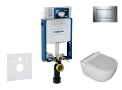 GEBERIT - Kombifix Set předstěnové instalace, klozetu Gaia a sedátka softclose, tlačítko Sigma30, chrom/chrom mat (SANI15CA1105)