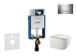GEBERIT - Kombifix Set předstěnové instalace, klozetu Gaia a sedátka softclose, tlačítko Sigma30, chrom/chrom mat (SANI15CA1123)