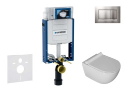 GEBERIT - Kombifix Set předstěnové instalace, klozetu Gaia a sedátka softclose, tlačítko Sigma30, chrom mat/chrom (SANI15CA1106)