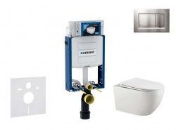 GEBERIT - Kombifix Set předstěnové instalace, klozetu Gaia a sedátka softclose, tlačítko Sigma30, chrom mat/chrom (SANI15CA1124)