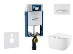 GEBERIT - Kombifix Set předstěnové instalace, klozetu Gaia a sedátka softclose, tlačítko Sigma50, chrom/alpská bílá (SANI15CA3126)