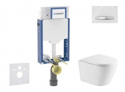 GEBERIT - Kombifix Set předstěnové instalace, klozetu Nefia a sedátka softclose, tlačítko Sigma50, chrom/alpská bílá (SANI15CA3150)