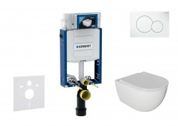 GEBERIT - Kombifix Set předstěnové instalace, klozetu Oudee a sedátka softclose, tlačítko Sigma01, alpská bílá (SANI15CA3110)