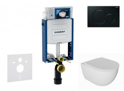 GEBERIT - Kombifix Set předstěnové instalace, klozetu Oudee a sedátka softclose, tlačítko Sigma01, černá (SANI15CA5113)