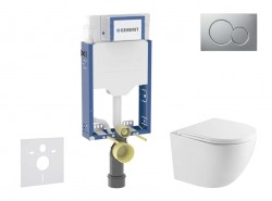 GEBERIT - Kombifix Set předstěnové instalace, klozetu Oudee a sedátka softclose, tlačítko Sigma01, lakovaný matný chrom (SANI15CA2102)