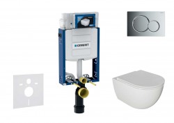 GEBERIT - Kombifix Set předstěnové instalace, klozetu Oudee a sedátka softclose, tlačítko Sigma01, lesklý chrom (SANI15CA1114)