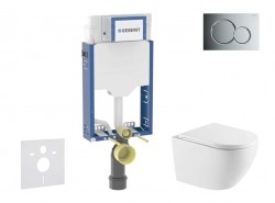 GEBERIT - Kombifix Set předstěnové instalace, klozetu Oudee a sedátka softclose, tlačítko Sigma01, lesklý chrom (SANI15CA1142)