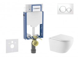 GEBERIT - Kombifix Set předstěnové instalace, klozetu Oudee a sedátka softclose, tlačítko Sigma20, bílá/chrom (SANI15CA3159)
