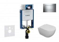 GEBERIT - Kombifix Set předstěnové instalace, klozetu Oudee a sedátka softclose, tlačítko Sigma20, chrom (SANI15CA1101)