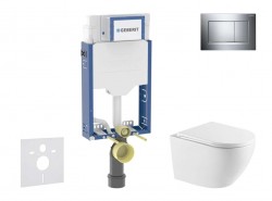 GEBERIT - Kombifix Set předstěnové instalace, klozetu Oudee a sedátka softclose, tlačítko Sigma20, chrom (SANI15CA1143)