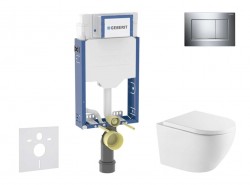 GEBERIT - Kombifix Set předstěnové instalace, klozetu Oudee a sedátka softclose, tlačítko Sigma20, chrom (SANI15CA1145)