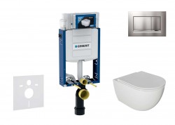 GEBERIT - Kombifix Set předstěnové instalace, klozetu Oudee a sedátka softclose, tlačítko Sigma20, lakovaný chrom mat/chrom (SANI15CA1116)