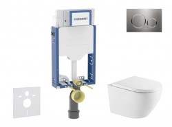GEBERIT - Kombifix Set předstěnové instalace, klozetu Oudee a sedátka softclose, tlačítko Sigma20, nerez (SANI15CA6111)