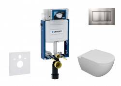 GEBERIT - Kombifix Set předstěnové instalace, klozetu Oudee a sedátka softclose, tlačítko Sigma30, lakovaný chrom mat/chrom (SANI15CA1102)