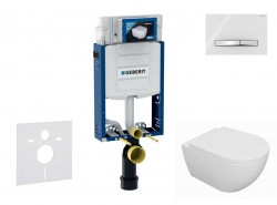 GEBERIT - Kombifix Set předstěnové instalace, klozetu Oudee a sedátka softclose, tlačítko Sigma50, chrom/alpská bílá (SANI15CA3120)