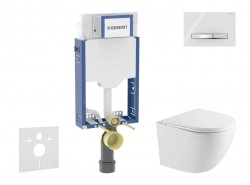 GEBERIT - Kombifix Set předstěnové instalace, klozetu Oudee a sedátka softclose, tlačítko Sigma50, chrom/alpská bílá (SANI15CA3144)