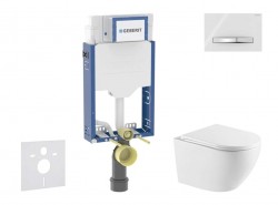 GEBERIT - Kombifix Set předstěnové instalace, klozetu Oudee a sedátka softclose, tlačítko Sigma50, chrom/alpská bílá (SANI15CA3156)