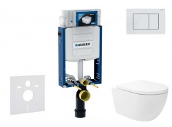 GEBERIT - Kombifix Set předstěnové instalace, klozetu Oudee Vortex a sedátka softclose, tlačítko Sigma20, bílá/bílá mat (SANI15CA3184)