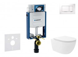 GEBERIT - Kombifix Set předstěnové instalace, klozetu Oudee Vortex a sedátka softclose, tlačítko Sigma20, bílá/chrom (SANI15CA3187)