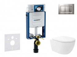 GEBERIT - Kombifix Set předstěnové instalace, klozetu Oudee Vortex a sedátka softclose, tlačítko Sigma30, lakovaný chrom mat/chrom (SANI15CA1132)