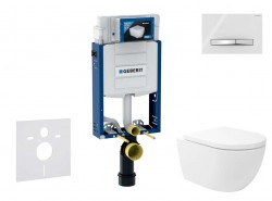 GEBERIT - Kombifix Set předstěnové instalace, klozetu Oudee Vortex a sedátka softclose, tlačítko Sigma50, chrom/alpská bílá (SANI15CA3183)
