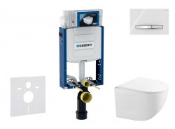 GEBERIT - Kombifix Set předstěnové instalace, kompaktního klozetu Gaia a sedátka softclose, tlačítko Sigma50, chrom/alpská bílá (SANI15CA3129)