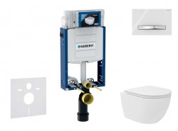 GEBERIT - Kombifix Set předstěnové instalace, kompaktního klozetu Oudee Vortex a sedátka softclose, tlačítko Sigma50, chrom/alpská bílá (SANI15CA3138)
