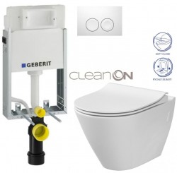 GEBERIT KOMBIFIXBasic vč. bílého tlačítka DELTA 21 + WC CERSANIT CLEANON CITY (110.100.00.1 21BI CI1)