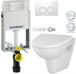 GEBERIT KOMBIFIXBasic vč. bílého tlačítka DELTA 21 + WC CERSANIT CLEANON PARVA + SEDÁTKO (110.100.00.1 21BI PA1)