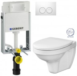 GEBERIT KOMBIFIXBasic vč. bílého tlačítka DELTA 21 + WC CERSANIT DELFI + SOFT SEDÁTKO (110.100.00.1 21BI DE2)