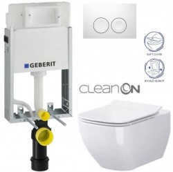 GEBERIT KOMBIFIXBasic vč. bílého tlačítka DELTA 21 + WC CERSANIT VIRGO CLEANON + SEDÁTKO (110.100.00.1 21BI ME1)