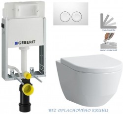 GEBERIT KOMBIFIXBasic vč. bílého tlačítka DELTA 21 + WC LAUFEN PRO RIMLESS + SEDÁTKO (110.100.00.1 21BI LP1)