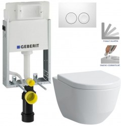 GEBERIT KOMBIFIXBasic vč. bílého tlačítka DELTA 21 + WC LAUFEN PRO + SEDÁTKO (110.100.00.1 21BI LP3)
