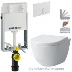 GEBERIT KOMBIFIXBasic vč. bílého  tlačítka DELTA 50 + WC LAUFEN PRO RIMLESS + SEDÁTKO (110.100.00.1 50BI LP1)