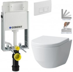 GEBERIT KOMBIFIXBasic vč. bílého  tlačítka DELTA 50 + WC LAUFEN PRO + SEDÁTKO (110.100.00.1 50BI LP3)