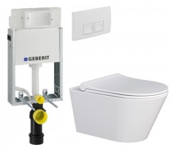 GEBERIT KOMBIFIXBasic vč. bílého  tlačítka DELTA 50 + WC MYJOYS MY1 + SEDÁTKO (110.100.00.1 50BI MY1)