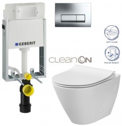 GEBERIT KOMBIFIXBasic vč. chromového tlačítka DELTA 51 + WC CERSANIT CLEANON CITY (110.100.00.1 51CR CI1)