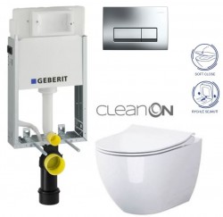 GEBERIT KOMBIFIXBasic vč. chromového tlačítka DELTA 51 + WC CERSANIT ZEN CLEANON + SEDÁTKO (110.100.00.1 51CR HA1)