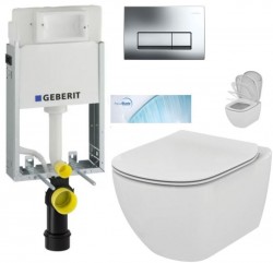 GEBERIT KOMBIFIXBasic vč. chromového tlačítka DELTA 51 + WC Ideal Standard Tesi se sedátkem SoftClose, AquaBlade  (110.100.00.1 51CR TE1)