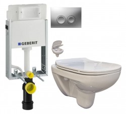 GEBERIT KOMBIFIXBasic vč. matného tlačítka DELTA 25 + WC bez oplachového kruhu Edge + SEDÁTKO (110.100.00.1 21MA EG1)