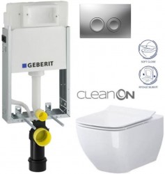 GEBERIT KOMBIFIXBasic vč. matného tlačítka DELTA 25 + WC CERSANIT VIRGO CLEANON + SEDÁTKO (110.100.00.1 21MA ME1)