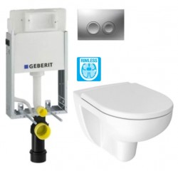 GEBERIT KOMBIFIXBasic vč. matného tlačítka DELTA 25 + WC JIKA LYRA PLUS RIMLESS + SEDÁTKO DURAPLAST (110.100.00.1 21MA LY1)