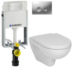 GEBERIT KOMBIFIXBasic vč. matného tlačítka DELTA 25 + WC JIKA LYRA PLUS + SEDÁTKO DURAPLAST (110.100.00.1 21MA LY6)