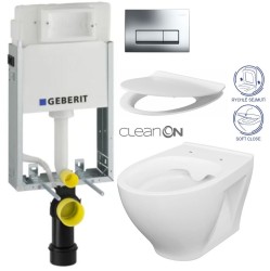 GEBERIT KOMBIFIXBasic vr. chrómového tlačidla DELTA 51 + WC CERSANIT CLEANON MODUO + SEDADLO (110.100.00.1 51CR MO1)