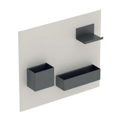 GEBERIT - Magnetická tabule s přihrádkami, 45x39 cm, matná pískově šedá/matná láva (500.649.JL.2)